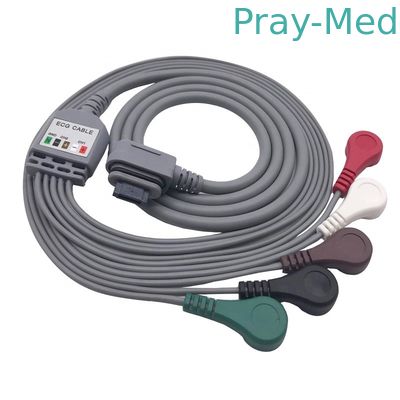 주문 스냅이 있는 5/7 리드 스냅 ECG GE SEER 홀터 케이블, IEC 2.5m 회색 2008594-001/2008594-002/2008594-004 온라인 제조