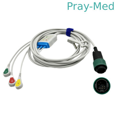 환자 모니터를 위한 이이랑 3 / 5 리드 직접 연결 ECG 케이블 국제전기기술위원회 3.6m 길이