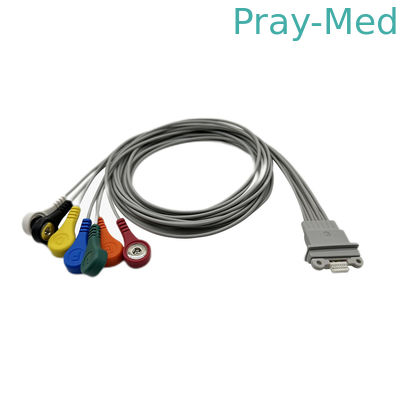섬광 미디에로그 AR12는 7 리드 ECG 홀터 환자케이블 1m 스냅형 커넥터를 더합니다