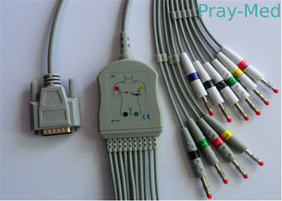 Goldway/Nihon Kohden Ecg 케이블, 5.0mm Dia Mindray Ecg 케이블 Db 15 핀