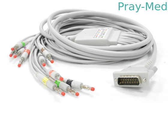 긴 나사 DB 15 핀 커넥터 5.0mm Dia를 가진 Schiller AT1/2 EKG 케이블