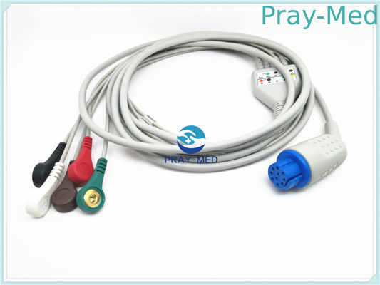 호환성 Datex Ecg 전극 케이블, TPU 한 조각 ECG 납선 케이블