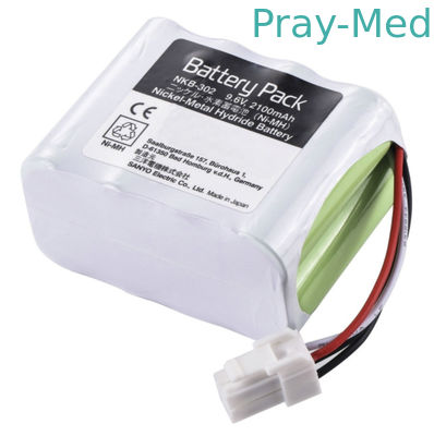 NKB-302 X064 OPV-1500 OPV-1500K를 위한 2100mAh 9.6v Nihon Kohden 건전지 백색
