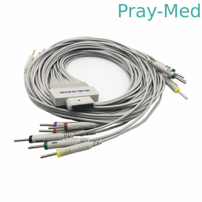 메덱스 26은 3.0 Din ECG 환자케이블 16 도선 열 가소성 폴리우레탄 수지 재킷을 고정합니다
