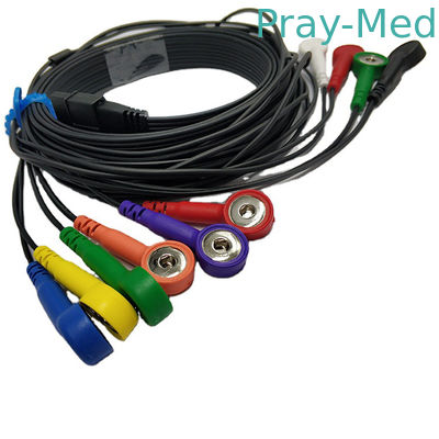 섬광 Ecg 홀터 케이블 적합한 MS-12 청색 10 리드 갑작스러운 열 가소성 폴리우레탄 수지 재킷