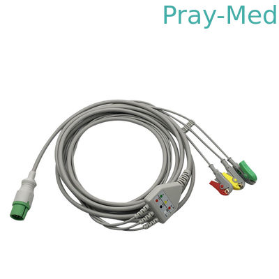MEK 직접 연결 3/5 리드 Ecg 케이블 클립 IEC/AHA 6핀 커넥터,