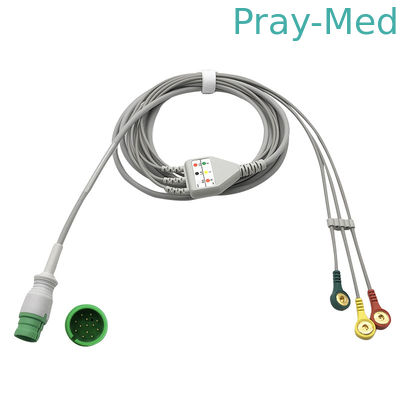 Mediana D500를 위한 둥근 13 핀 커넥터 3.6m 3 지도 ECG 케이블