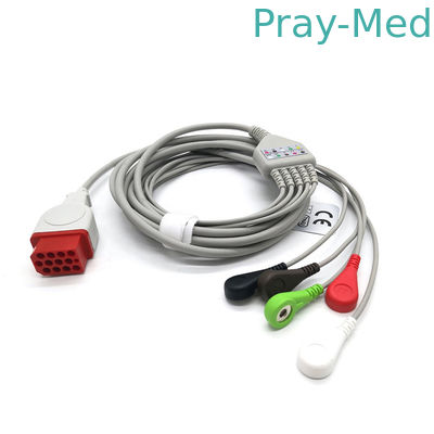 Bionet BM5 BM7과 호환되는 12 Pin 5leads ECG 참을성 있는 케이블