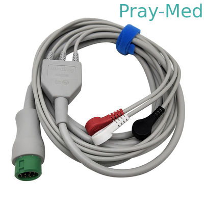 EA6232B ECG 참을성 있는 케이블 도선은 스냅 끝을 가진 직접 연결합니다