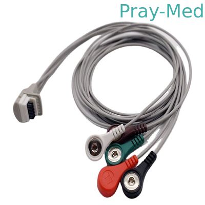 적용되는 채널 5 지도 Ecg 케이블 Mortara 3개의 H3+ 작은 재정의된 Holter 기록병