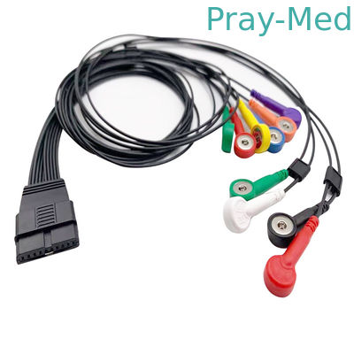 섬광 MT-200 MT-101을 위한 홀터 ECG 케이블 열 가소성 폴리우레탄 수지 1.2m 10 리드