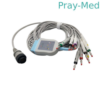 Kanz PC - 103/104 EKG 케이블 16 핀 커넥터 회색 색깔 TPU 물자