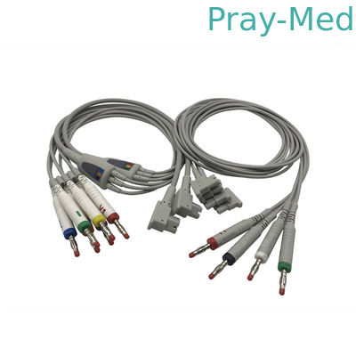 10개의 납선 2개의 핀 연결관 회색 색깔 989803151651를 가진 HP/HP EKG 케이블