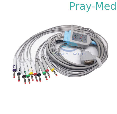 GE 마커트 EKG 케이블 10은 열 가소성 폴리우레탄 수지와 바나나 4.0 2029893 001으로 시작합니다