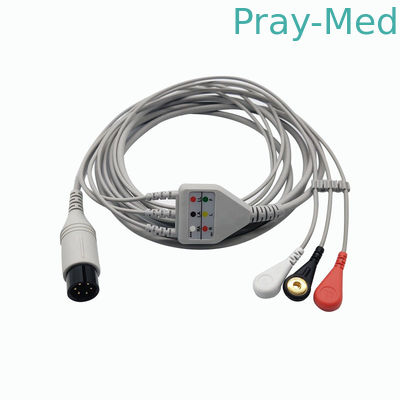 Mindray/Goldway ECG 참을성 있는 케이블, 스냅/욕심꾸러기와 가진 6개의 Pin 의학 Ecg 케이블