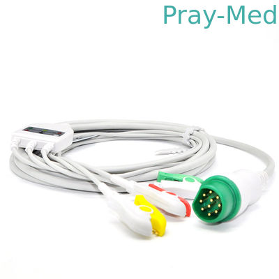 스냅/클립 10 Pin TPU를 위한 도선을 가진 siemens 3 지도 Ecg 케이블