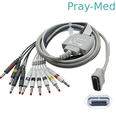 10은 20Pin 바나나에게 4.0 EKG 케이블 적합한 에단 ECG SE-1515 DX12 홀터 케이블을 보내게 합니다